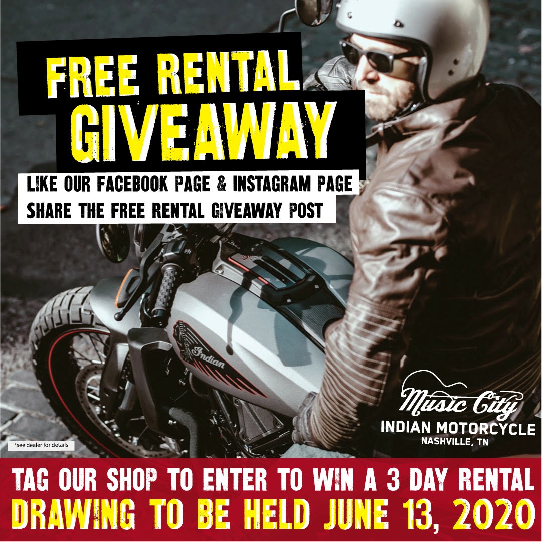 MusicCityIndian's tweet photo. Enter to Win a 3 Day Rental - Details!!  @musiccityindianmotorcycle #musiccity #indianmotorcycle #nashville https://t.co/g0xQlNG3RR https://t.co/AGMO3iohlq