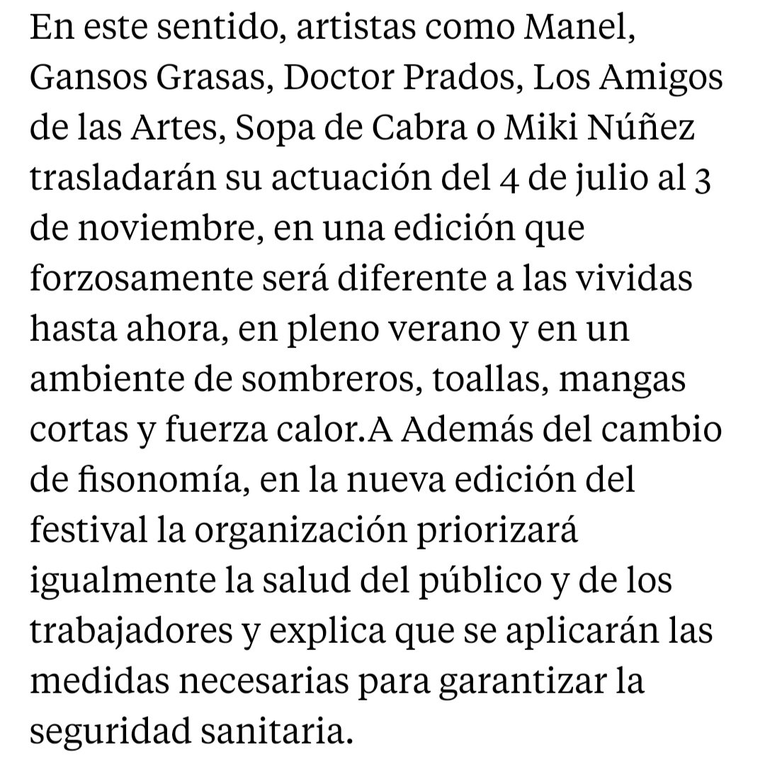 En directe comentant la nova data del @CanetRock_ ens hem topat amb aquesta notícia de <a href="/LaVanguardia/">La Vanguardia</a>.

Estem ansiosos per descobrir els nous grups anomenats Gansos Grasos, Doctor Prados i Los Amigos de las Artes 🤦

<a href="/OquesGrasses/">Oques Grasses</a> <a href="/amicsdelesarts/">Els Amics de les Arts</a> <a href="/doctorprats/">Doctor Prats</a>