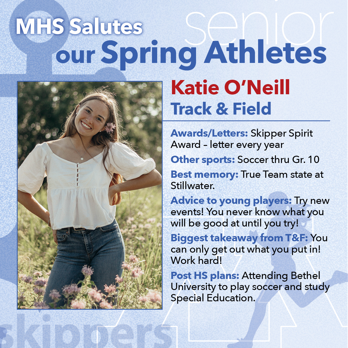 Today we salute @tonka_lax player Braedon Lacomy and Katie O'Neill of @Tonka_Track! ⚓️🥍🏃‍♀️#MHSSeniorSalutes #MHS2020 @TonkaPrincipal @Tonka_Hockey