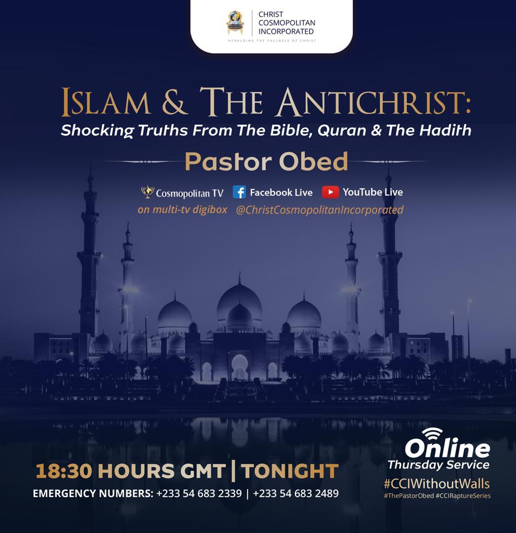 pDD_07's tweet photo. ISLAM AND ANTICHRIST
TONIGHT we continue this riveting new series by PASTOR OBED at 6:30PM
This is one of the best messages you ever heard in your life.
Invite someone to watch with you
Don't miss this for anything!
See you soon
#ThePastorObed
#CCIWithoutWalls
#IslamicAntiChrist https://t.co/m9KyiVVBKP