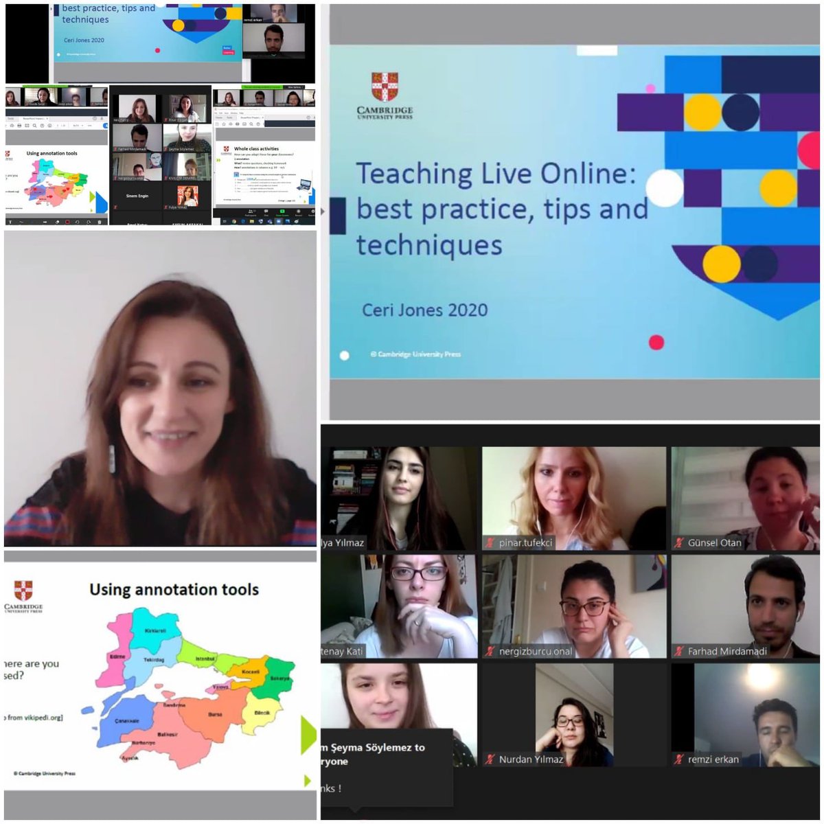 BademliEnglish's tweet photo. Marmara region cascaded teacher training session on sharing ideas for effective online teaching! With many thanks to @cerirhiannon and our host @neslihanydzhn. @bkmatthewbenton @HuruOner @yagmurersoyozer @burhanyazgan #bkbademli https://t.co/MCkIL8khqq