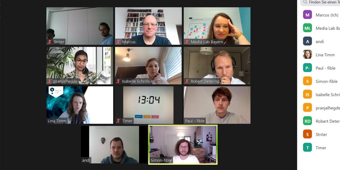 MediaLabBayern's tweet photo. Für unser #MLBatch7 geht's in die nächste Phase🚀 Nach 3 Monaten Coaching, konnten die Teams ihre Fortschritte einer externen Jury pitchen.
Erstaunlich was für große Schritte in "nur" 3 Monaten möglich sind - trotz Corona. 
Wir freuen uns schon auf die nächsten Jumps mit euch! 😍 https://t.co/Ia6ghWaBgv