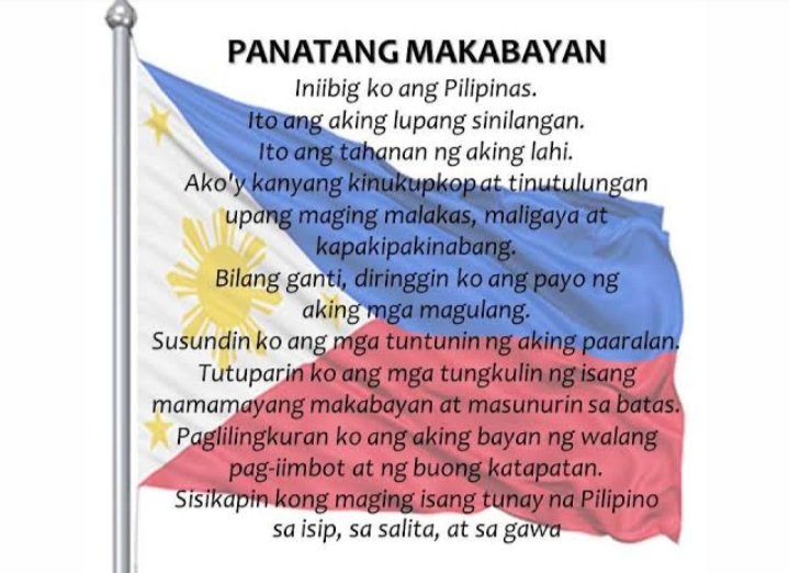 LheiyYon's tweet photo. Bilang isang Pilipino naging mabuting ehemplo kba? Tinutupad mo ba Ang iyong 2ngkulin? Sumusunod kba sa batas? Nkakalungkot Kung sinaulado mo Lang Ang Panatang Makabayan pero d mo nman gnawa kung ano ang nkasaad dito 
#PanatangMakabayan https://t.co/Qida5dL4E3
