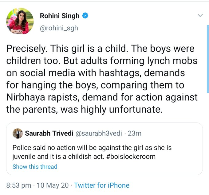  #YeBhaaratKePatrakaarWe are VERY firm in our 'beliefs'.SOOOOOO firm, that it takes is SEVEN full days to change them!Btw, this tweet is NOT sexist at all.When they are boys, the MUST be prosecuted, regardless of age.But when it is a girl, she is just a CHILD!