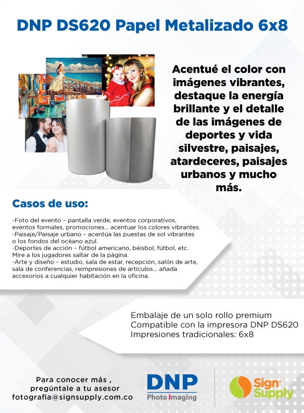 SignSupply1's tweet photo. Con el Papel Metalizado 6x8 de DNP potencie los colores sólidos, los reflejos y el espacio negativo con un toque metálico. No hace falta ninguna herramienta adicional para obtener impresionantes imágenes metalizadas que irradian.
#DNPPhoto #DNPLatam #impresionfotografica https://t.co/dErD5rYAZk