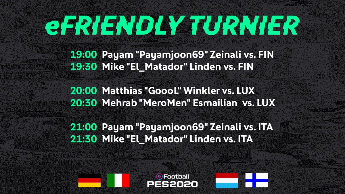 Unsere PES #eNationalmannschaft nimmt heute an einem eFriendly Turnier teil, um sich auf die kommende #eEURO2020 vorzubereiten💪 

Die Highlights werden wir euch wie gewohnt aufbereiten😎