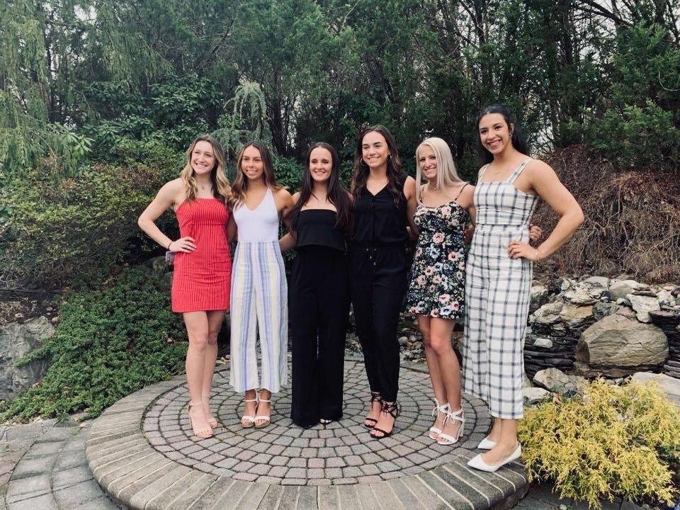 MUCheerleading's tweet photo. A big congratulations to our seniors for graduation yesterday! Your talent and spark to this team will never go forgotten, we love you! 💙#ClassOf2020 #GoHawks https://t.co/PXgKcNZxHn