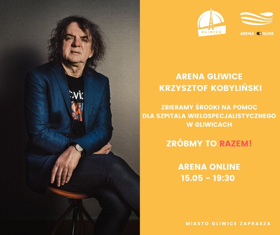 K_Kobylinski's tweet photo. 💪💪‼️Pomagamy wspólnie‼️💪💪💪
Razem z Arena Gliwice chcemy pomóc medykom. Jutrzejszy koncert, z Areny Gliwice, który będzie transmitowany do sieci, poza muzyką, ma też wartość społeczną. Szczegóły na:
➡️https://t.co/xl4v52I4ea https://t.co/XHcDvCfEV7
