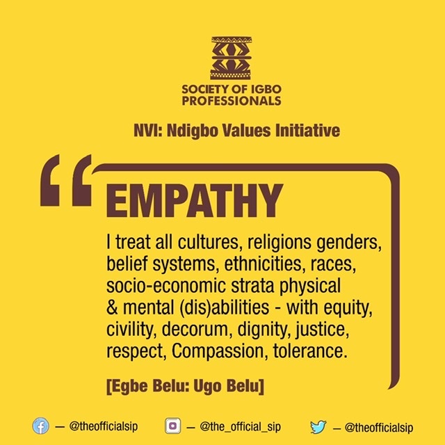 chikaunigwe's tweet photo. When my Belgian mother - in -law , for example , spills her coffee and I say ‘sorry,’ she tells me , ‘it’s not your fault .’ When my Igbo mother spills her tea and I say ‘Ndo’, or even ‘sorry,’ she understands that it’s a show of empathy #Igbovalues https://t.co/HAsmPGghzV