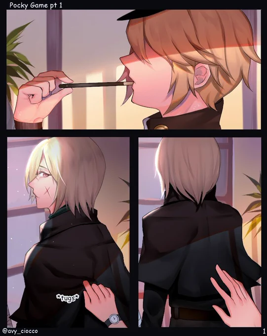 Victor heard a game called Pocky Challenge and decided to try it on Andrew. (Cuz he has a crush on him (. ❛ ᴗ ❛.) )

#andrewxvictor
#identityVイラスト 
#IdentityV 
#identityvfanart 
#victorgrantz
#andrewkreiss 
#manga
#illustrations 
#pocky 