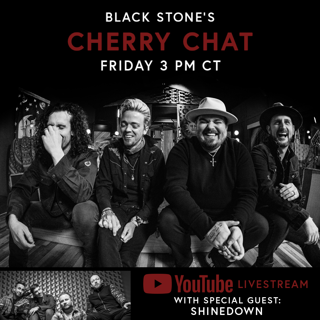 This week's @BlkStoneCherry #cherrychat features long time friends, @Shinedown! Tune in tomorrow on @YouTube at 3PM CT youtu.be/J8GnaqlaJck #Webseries #webchat