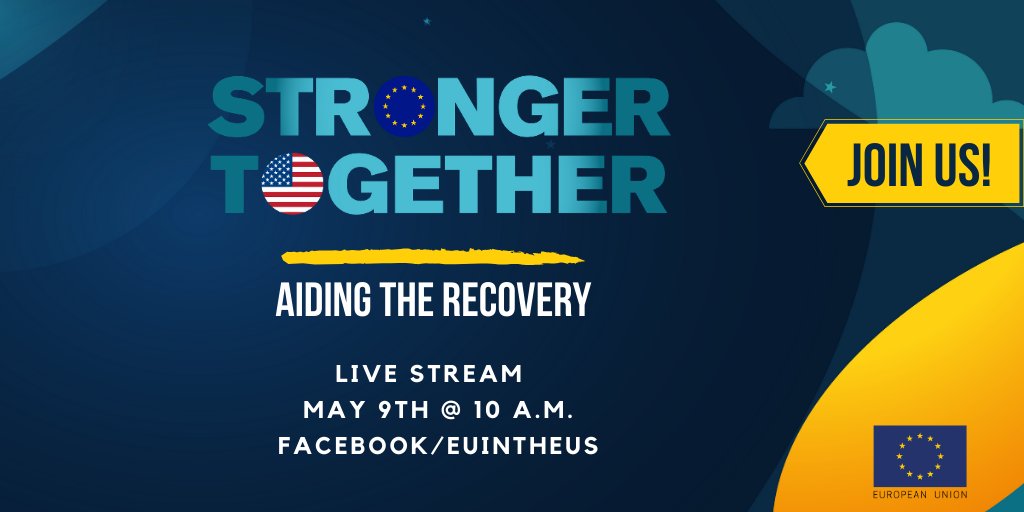 EUintheUS's tweet photo. Did you miss our #HomeWithEU #StrongerTogether broadcast on aiding the #COVID19 response?
Featuring @chefjoseandres @MayorBowser @GovLarryHogan @BMWUSA @miriamskitchen @MattilaKarita & more.
Watch back here:
@YouTube https://t.co/7dA8Yn2y9u
@Facebook https://t.co/Y3IXiHDTR2 https://t.co/n9gH2Osf5q