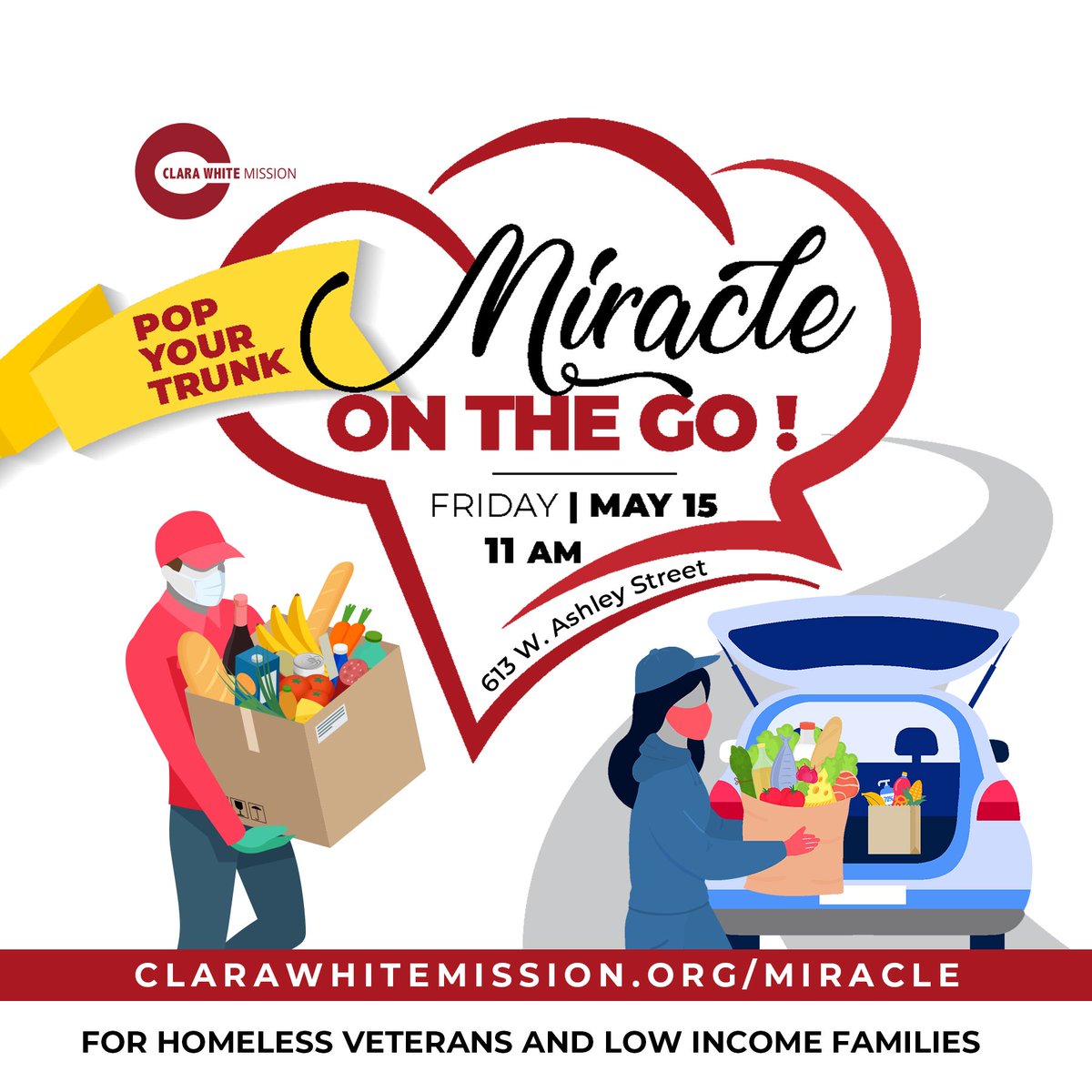 ClaraWhiteJax's tweet photo. Tomorrow is the day to come get your Miracle on the Go, Pop Your Trunk begins at 11am.We also need your financial support to continue our impact in the community. Please visit our website for more info. https://t.co/9JBzWuY4iM #MissionMinded https://t.co/szj9wKrdAO
