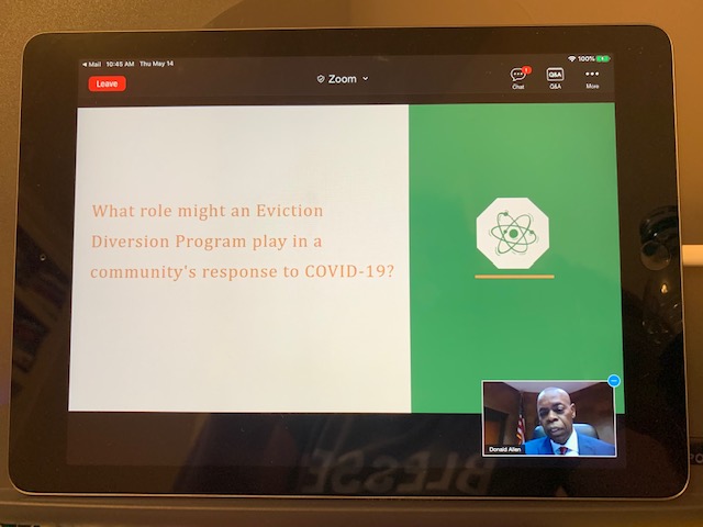 MJIEducation's tweet photo. Thank you to Judge Donald Allen (55th District Court), Professor Brian Gilmore (@MSULaw), Mr. Kyle Graham (@MichiganHHS), and Ms. Elizabeth Rios (LSSCM) for presenting to Michigan judges on establishing an #evictiondiversion program within their court! https://t.co/X1KgmT218V