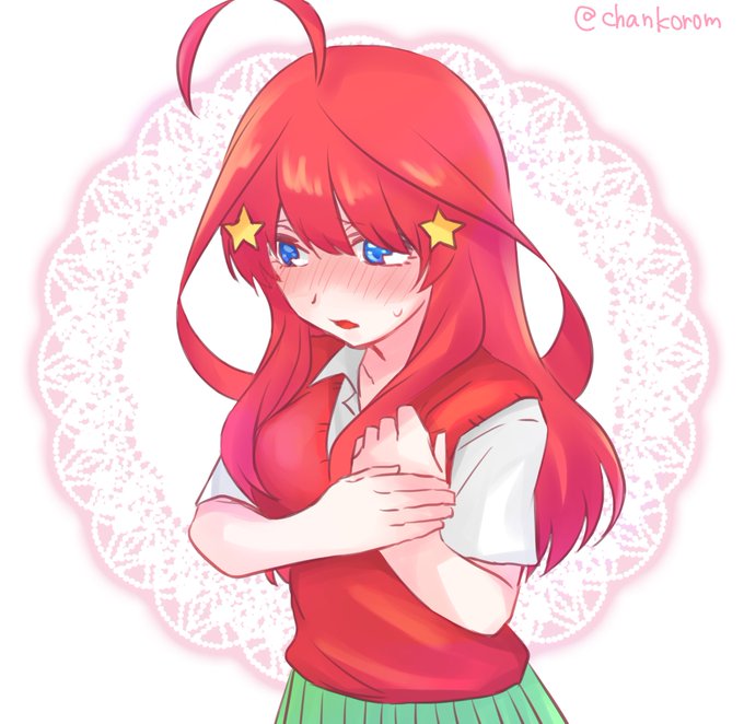 ゆちゃさんがTwitterに投稿した中野五月(五等分の花嫁)のイラスト。