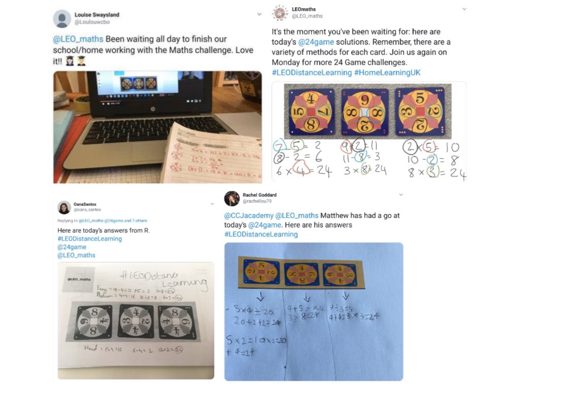 LEOacademies's tweet photo. Despite ongoing school closures, weโre delighted @LEO_maths & @mayorsfund have continued to work together, helping thousands of pupils access the Count On Us Virtual Challenge. The @24game has remained as popular as ever too!
#LEODistanceLearning ๐งฎ โฌ๏ธ
https://t.co/jU1SWqr9mF https://t.co/beL6bfRzgb