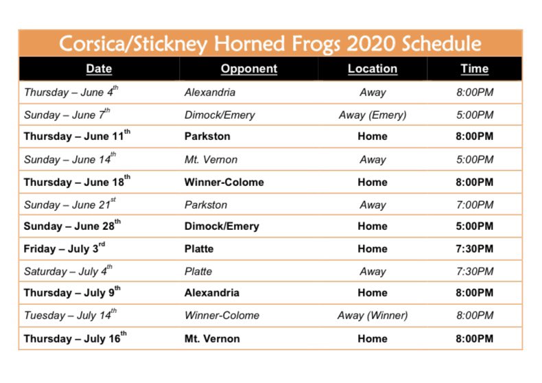 2020 Horned Frogs league schedule 🐸