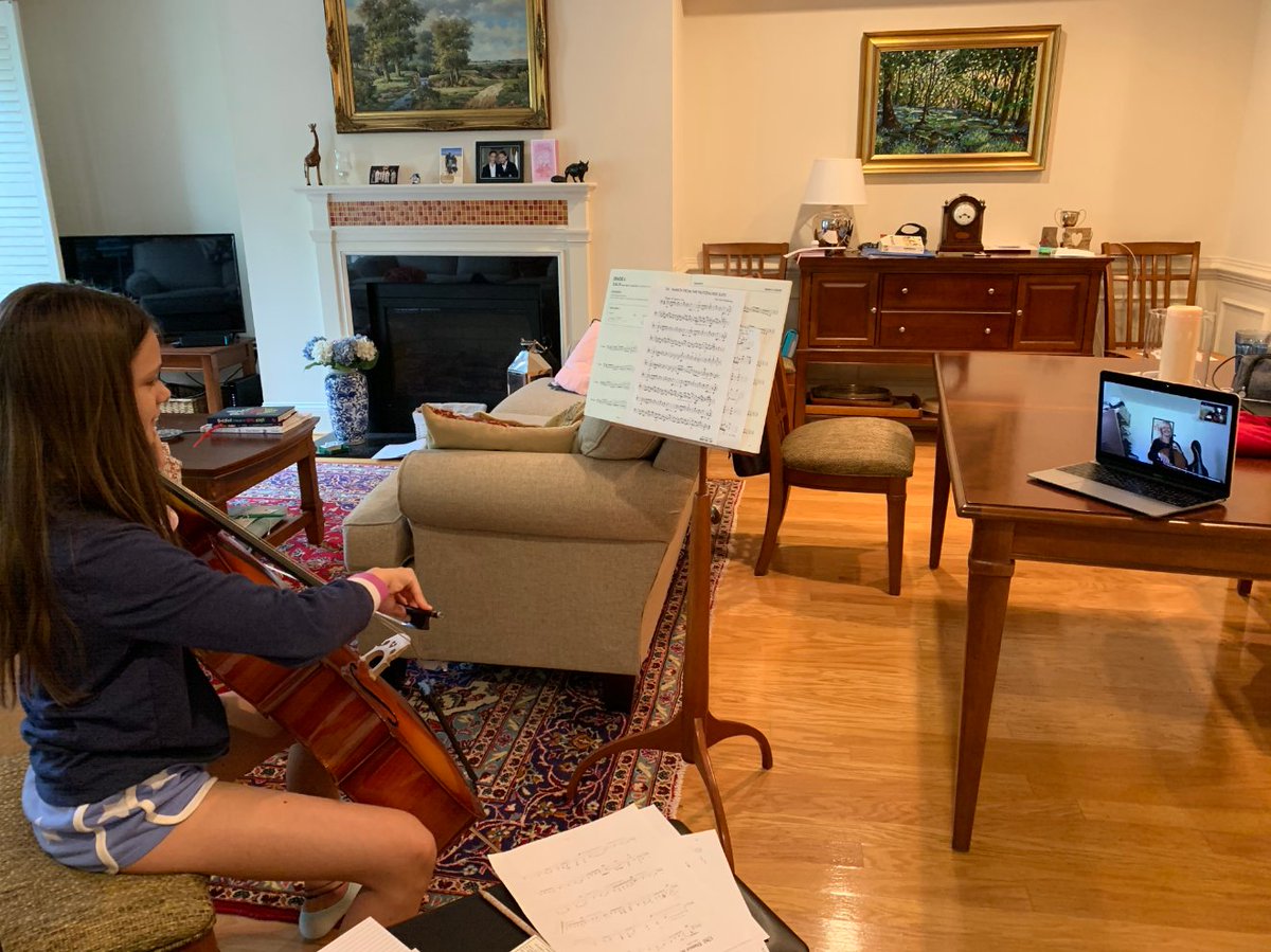 salisburycathsc's tweet image. Very impressed to see Lily continuing with her cello lessons via Zoom from America. Keep up the practising!  #LoveMusic #PrivateLessons #MusicalLearning #StayAtHome #Music #ZoomMusicLessons #OnlineMusicLessons  #virtuallearning #yourchildatourheart #selfdiscipline #creative
