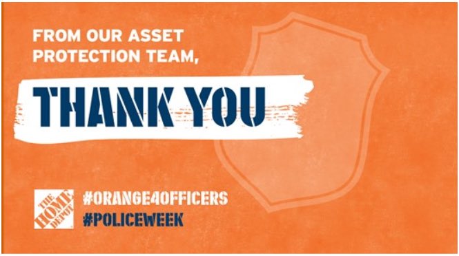Thank you <a href="/VicksburgPD/">Vicksburg Police</a> for all you do to keep our community safe. We here on the asset protection team appreciate your continued partnership to help mitigate retail crime.#ORANGE4OFFICERS #PoliceWeek  <a href="/HomeDepotGR/">The Home Depot Government Relations</a> <a href="/wendellAbernat1/">Wendell Abernathy</a> <a href="/lightshow360/">Corey Turner</a> <a href="/ginger_coleman/">Ginger coleman</a>