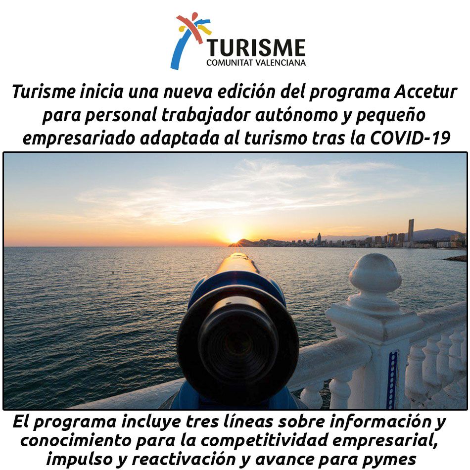 hosteleriaenvlc's tweet photo. TURISME INICIA UNA NUEVA EDICIÓN DEL PROGRAMA ACCETUR PARA PERSONAL TRABAJADOR AUTÓNOMO Y PEQUEÑO EMPRESARIADO ADAPTADA AL TURISMO TRAS LA COVID-19
https://t.co/bYk6XnxMx5
@Valenciaturismo #TurismeCV #HosteleriaEnValencia #ACCETUR #Trabajador #Autonomo #ProgramaAvanzaPyme https://t.co/e3UUOrm246