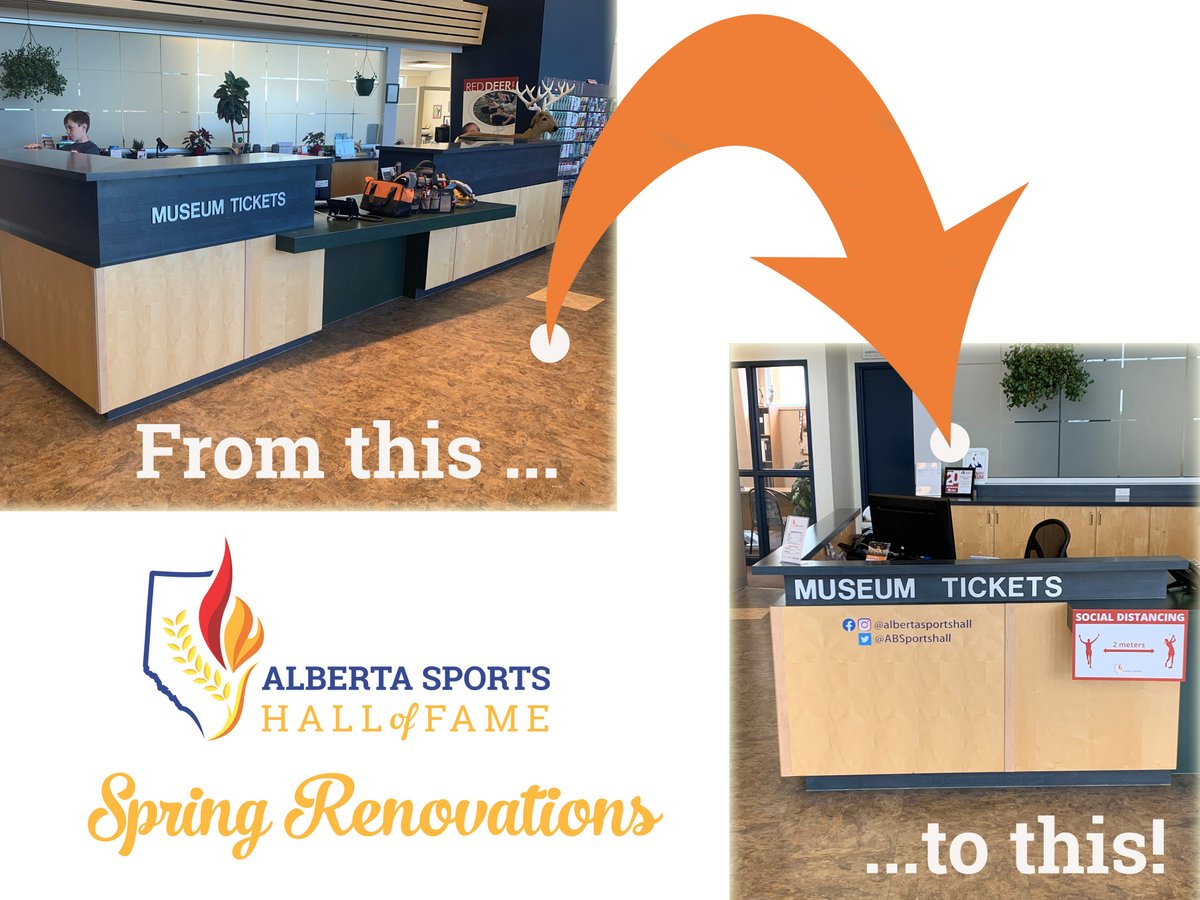 ABSportsHall's tweet photo. Alberta, when we are finally able to welcome you back one of the first things you will notice are our smiling faces. That's because you'll now be able to see them when you arrive!
#SpotTheDifference #CopingWithCovid #SpringRenos #YourHeroesYourHall https://t.co/8Vk8oiLiKp