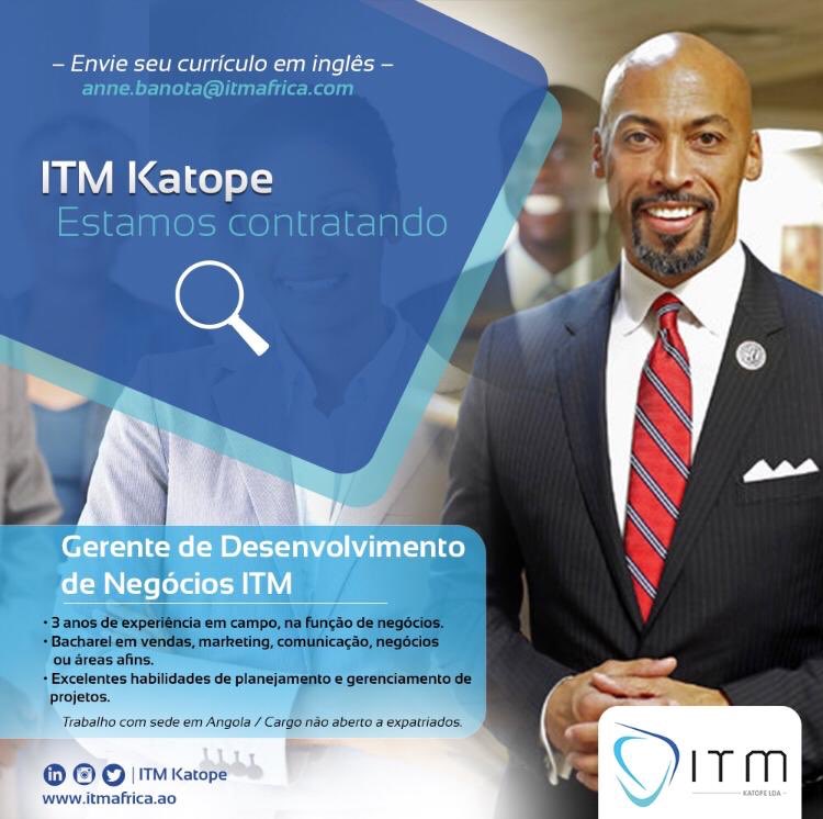 ItmAngola's tweet photo. Se preenches os requisitos necessários, não perca mais tempo e envie já a sua candidatura.
#oportunidade #emprego #itmrecrutamento #itmangola #Luanda https://t.co/bV0ILK2sTO