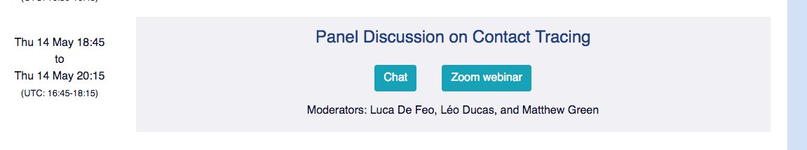 asanso's tweet photo. Come to #EuroCrypt2020 Panel Discussion on Contact Tracing at least to see @matthew_d_green without beard.
Maybe the other moderators @luca_defeo (I guess @DucasLeo this doesn't apply to you :D ) will follow the example!
https://t.co/GFsfYgYDRO https://t.co/jbG9zJp2CS