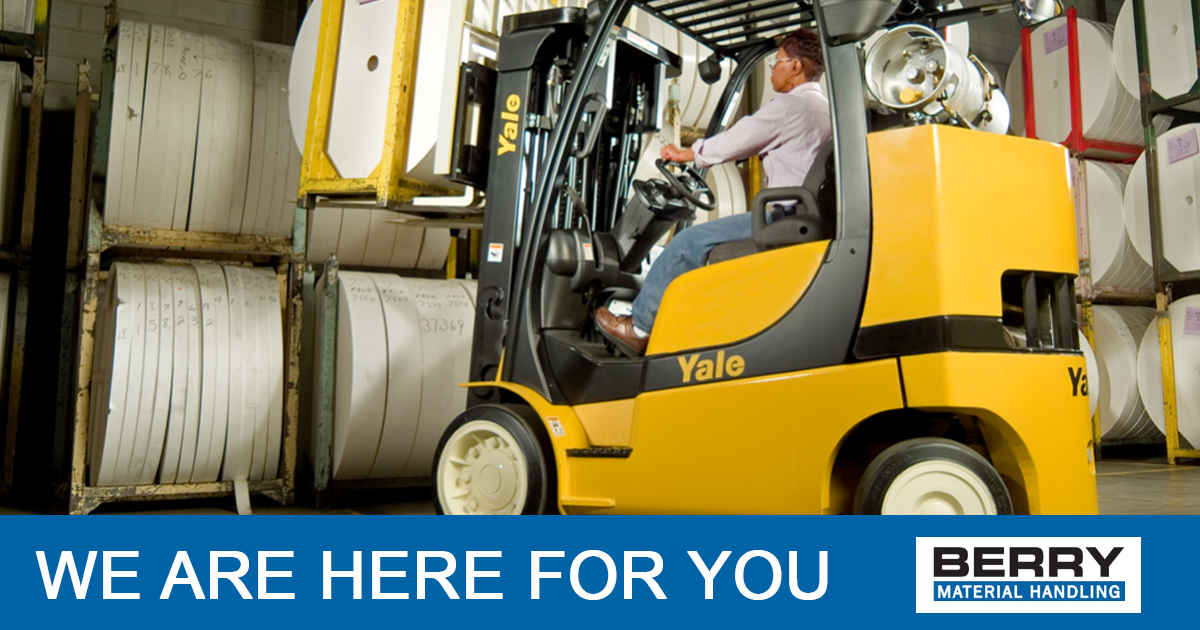Berry Material Handling has you covered in these uncertain times. Our parts, service, rental, and sales teams are ready to help with whatever you need. Anytime online... 

ow.ly/2JlL50ztrBw