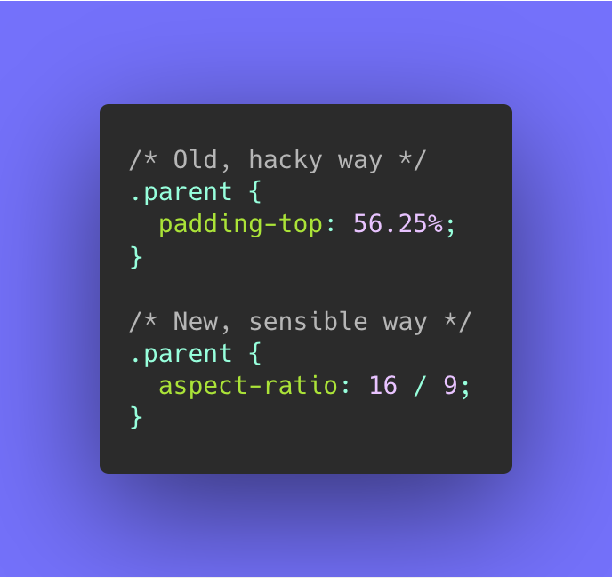 Una's tweet image. 🎉 Aspect Ratio just landed in Chrome Canary! 🎉
➡️Check it out by enabling the experimental web platform features flag in version 84.0.4145.0 or later
👋🏽 Say your goodbyes to 56.25% and let me know if you find any bugs! 🐞