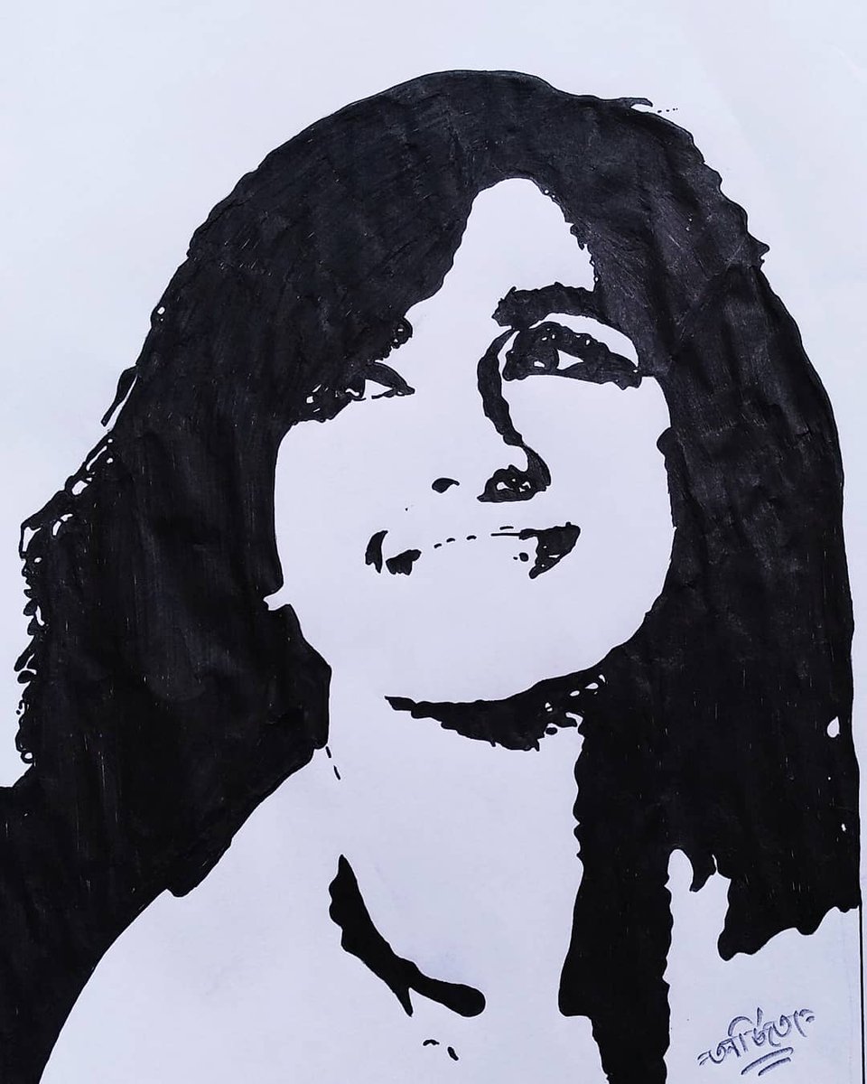 This drawing is made by black gel pen by  @ArjitaKanjilal and I think she is a  #TeamShirley member..Hope you like it  @ShirleySetia https://www.instagram.com/p/CAKHl4wA9-E/?igshid=wvloef9dm18x