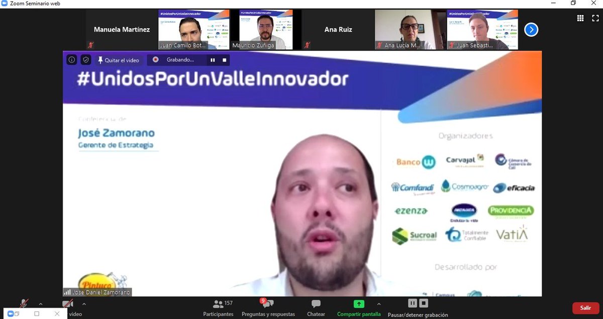 camaracali's tweet photo. ¡Continuamos conectados con la #SemanaDeLaInnovación! Juan Camilo Botero y José Zamorano de #GLASST y @pintuco_oficial nos cuentan la importancia de conectar, articular y estimular un ecosistema que permita seguir generando sinergias colectivas.
#UnidosPorUnValleInnovador https://t.co/f5XuGW1A1X