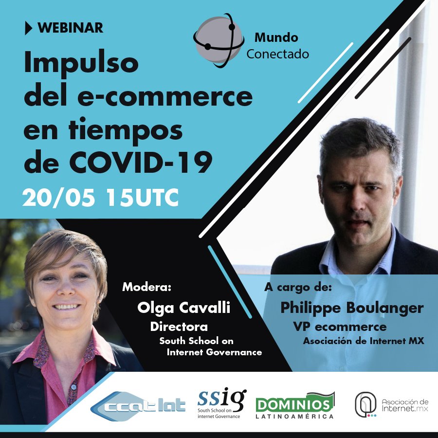 DominioLATAM's tweet photo. Nuevo ciclo de webinars #mundoconectado Impulsto del #ecommerce en tiempos de #covid 20 Mayo 15 hs UTC inscribete aqui https://t.co/uMNM0hvmAq https://t.co/WR8zJA1FYj