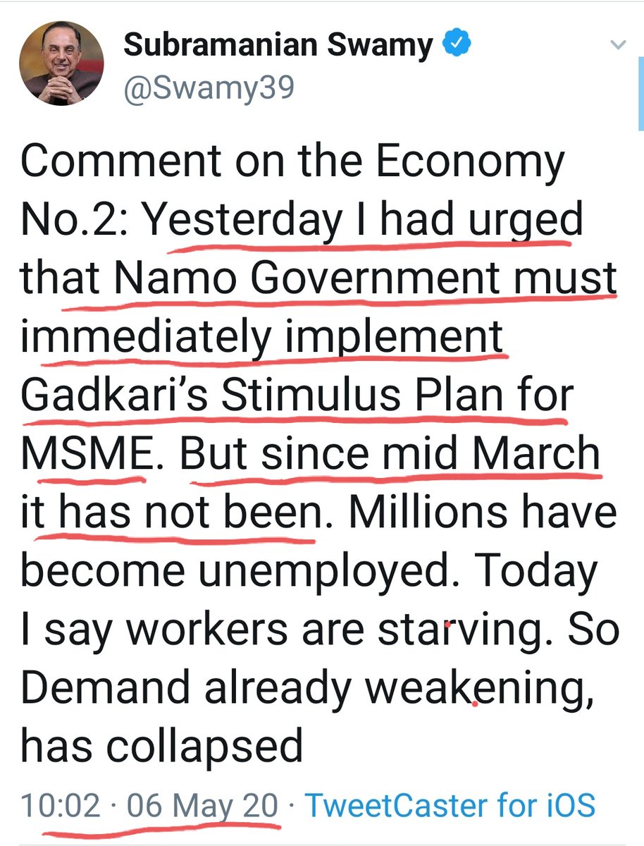 He is repeatedly trying to cause rift between Modi ji and Nitin Gadkari by pitting them against one another..Again he repeats his charge that Modi ji is not interested in helping  #MSME sector..He made this charge, when every body knew that Govt was formulating a stimulus.4/6