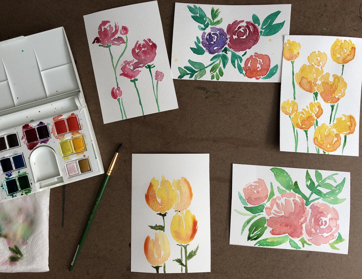 HTH_Art's tweet photo. A few more #postcardsofpositivity ready to go out. Feeling the flowers today @hthtigers https://t.co/TBVoqsvAl6