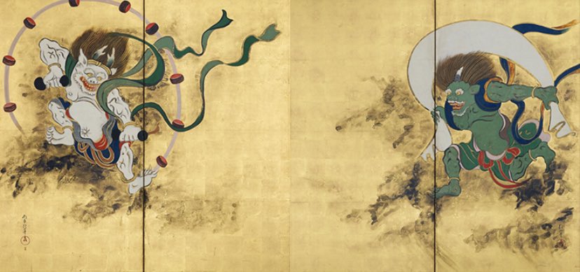 jungkook / tawaraya sotatsu, wind god and thunder god, early 18th century (edo period)  @BTS_twt
