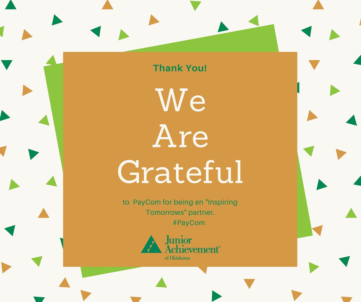 Thank you #Paycom for supporting Junior Achievement programs! #inspiringtomorrows #financialliteracy
#workreadiness #juniorachievementok #staysafeoklahoma