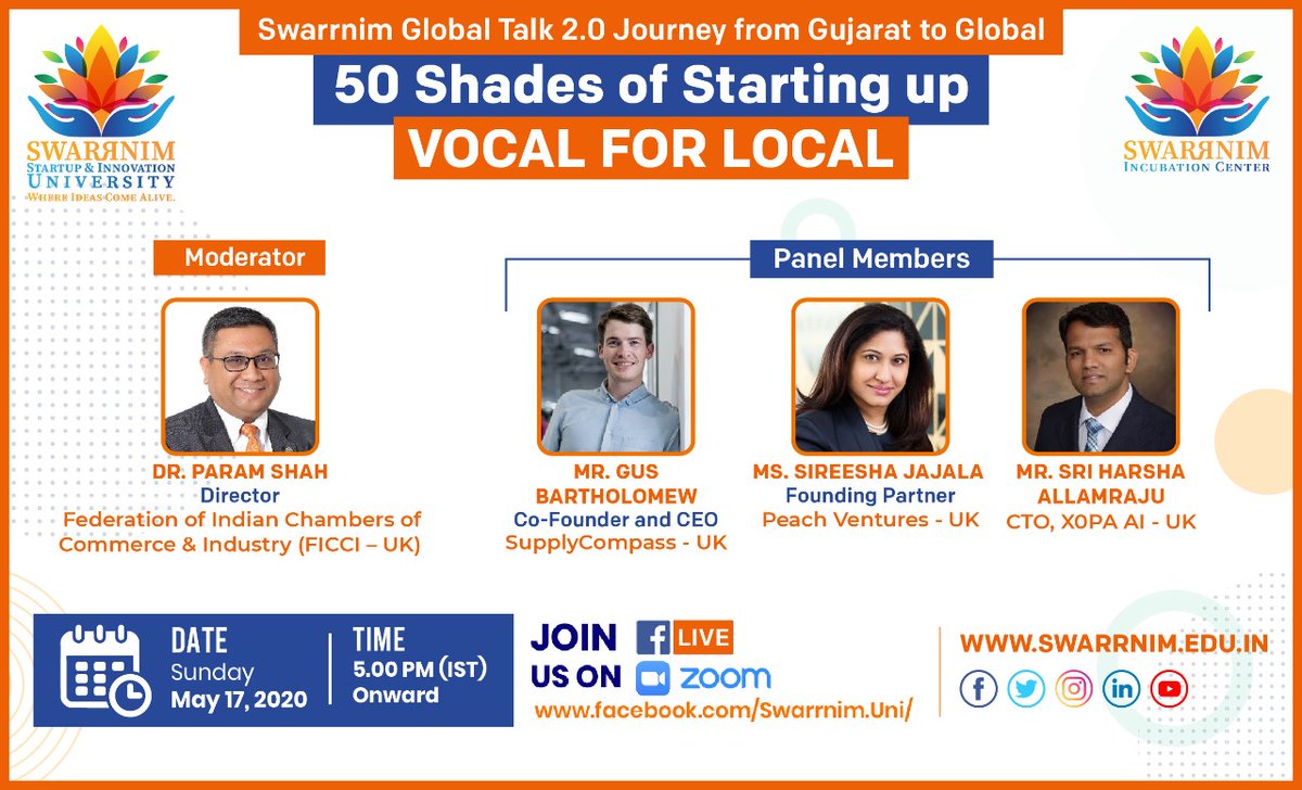AdiRishabhJain's tweet photo. Swarrnim Global Talk 2.0 on “50 Shades of Starting up” focusing on the Vocal for Local and gain the broader perspective of the journey from Gujarat to Global.
#SwarrnimGlobalTalk2 #SwarrnimIsVocalforLocal #AatmnirbharBharat #VocalforLocal #MakeInIndia  #GujaratToGlobal https://t.co/AJ7KaezRGN