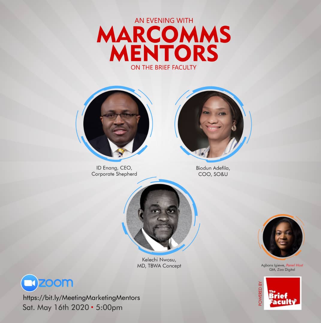onedemola's tweet photo. Join us at an Evening with Marketing Communications Mentors - A Zoom session with 3 select leaders to talk Experience, Failures, Lifestyle &amp; Career Advice for practitioners in Marcomms.

Date: Saturday, May 16.
Time: 5-7pm
Zoom Reg Link: https://t.co/ffdikoq4uO

#level3lockdown https://t.co/rHADaVN5fc