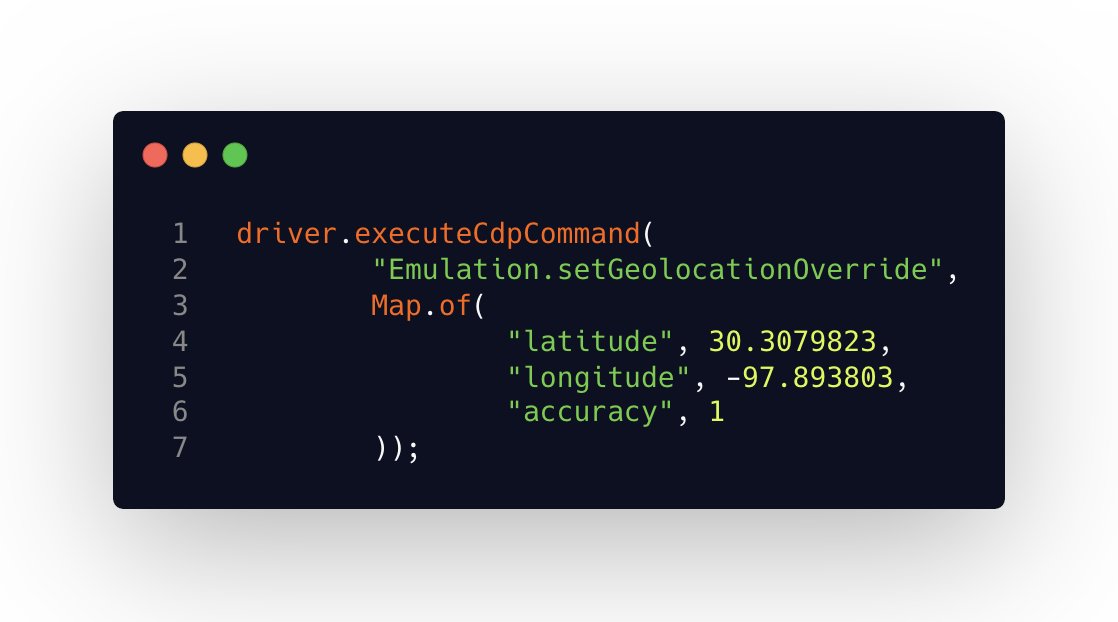 techgirl1908's tweet image. Mock geolocation with #Selenium4! Perfect for testing location-aware features of your app.
Note: this is still in alpha
Full post: angiejones.tech/selenium-4-moc…