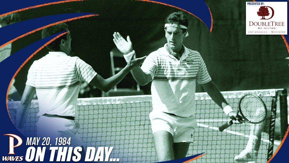 PepperdineWaves's tweet photo. On this day in 1984 ... Kelly Jones and Jerome Jones of @PeppTennis won the NCAA doubles title!

#PeppOTD presented by @DoubleTreeWest | #WavesUp https://t.co/mBwuhdpToH