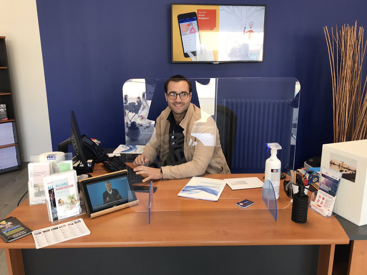 Ravi de cette visite à l’agence de <a href="/Cedric_Auchere/">Cédric Auchère</a> Tout est en place pour accueillir les clients <a href="/allianzfrance/">Allianz France</a> en toute #sécurité Bravo aux agents du Loiret investis et présents #teamallianz #distribution #GrandOuest