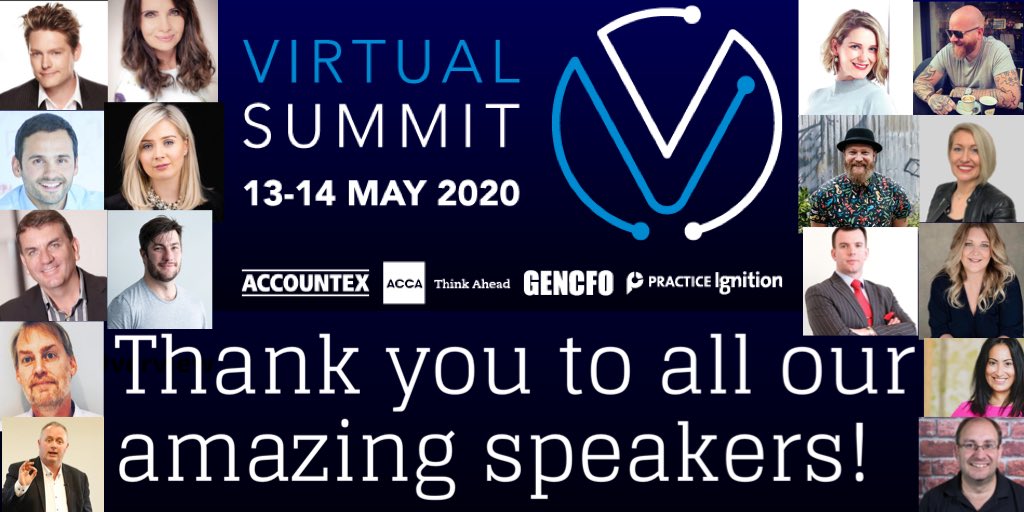 ACCA_UK's tweet image. That's a wrap on the #AFVirtualSummit! A HUGE thanks to all our speakers (a handful pictured) &amp;amp; to the thousands of you who joined us over the past two days - we hope you enjoyed it. And last but not least to @Accountex, @ignitionapp &amp;amp; @generationcfo for making this all possible!