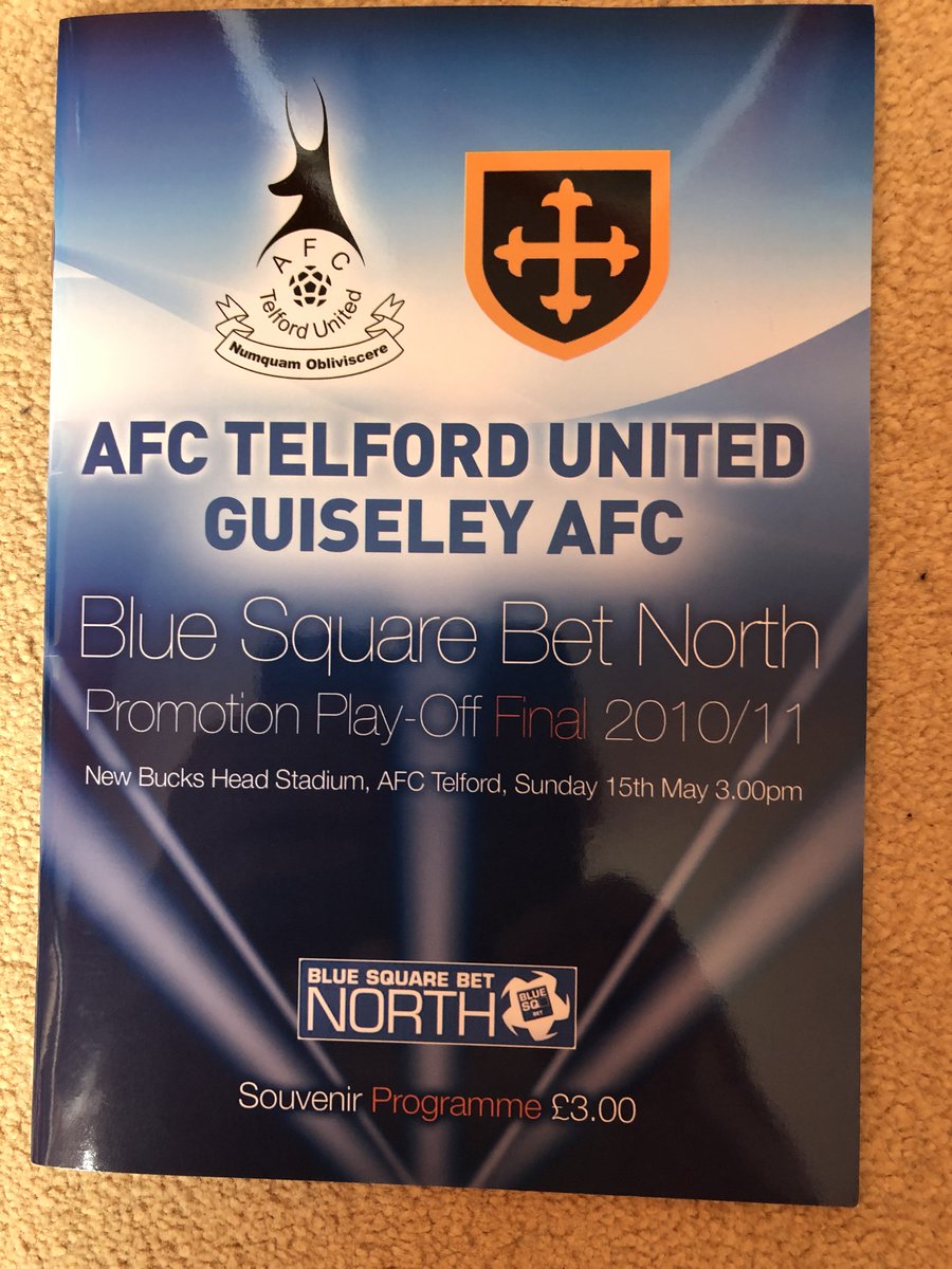 GuiseleyAFC's tweet photo. 📅 | #OnThisDay in 2011 we travelled to AFC @telfordutd for the Conference North Promotion Final.

Strikes from @JamesWalshaw and Darryn Stamp weren't enough as the hosts scored twice late on to secure promotion and a 3-2 win: https://t.co/UGGim6aQVJ #GAFC #GuiseleyTogether https://t.co/M0kFguYio1