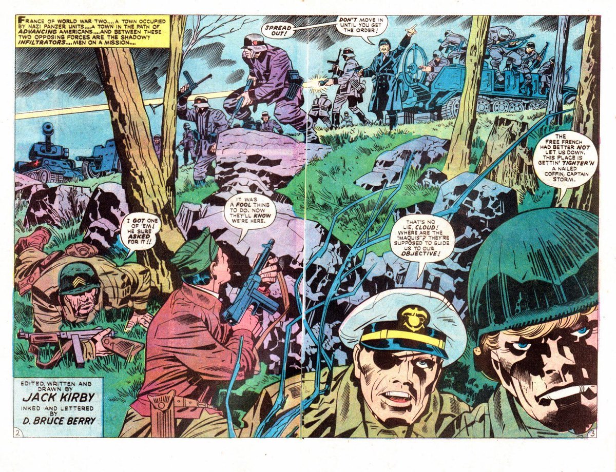 Been looking at Kubert & Kirby War Comics all day and it's @alexdecampi fault