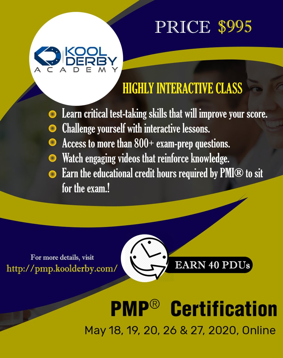 JMBOKAcademy's tweet photo. Enroll now on our on demand online practice exam and learn the essential tools and techniques #PMP Certification Training and ace the #pmpexam at your first shot!sponsored by the Project Management Institute (PMI)® Register @http://pmp.koolderby.com/ https://t.co/3cqLSG509B