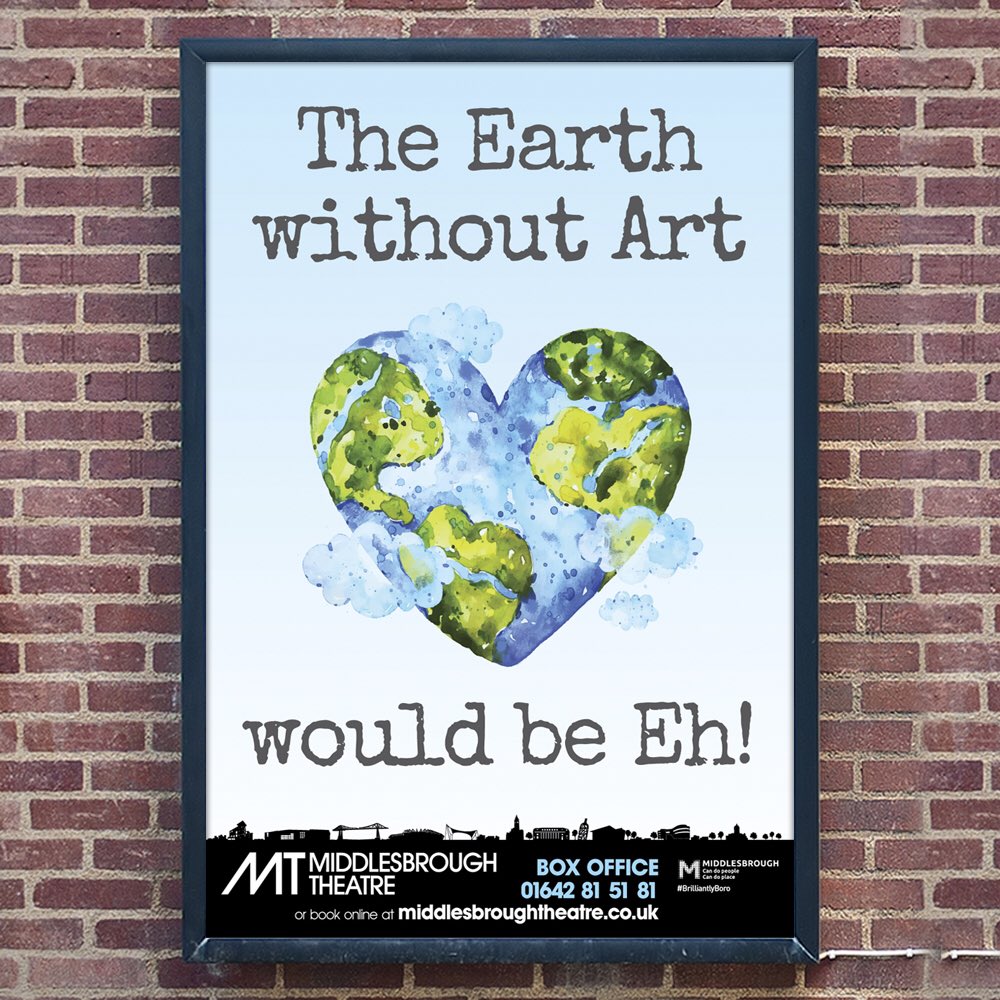 nortonjamesdes's tweet photo. Eh! Another wonderful message from @Mbrotheatre - working on these posters has been a real highlight of #lockdown - engaging their audience and truly thought provoking #theatre #design #print #jobsatisfaction #love #earth #art #middlesbrough https://t.co/zrOFinjklJ