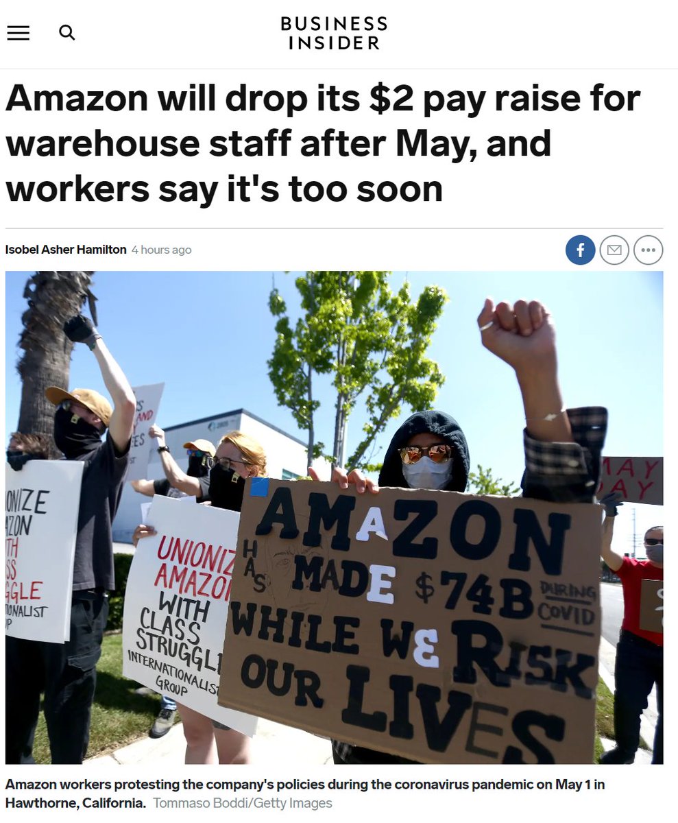 While Jeff Bezos is on track to become the world’s first trillionaire in the middle of a pandemic, Amazon is ending overtime pay for warehouse and delivery workers on the front lines. This is immoral.