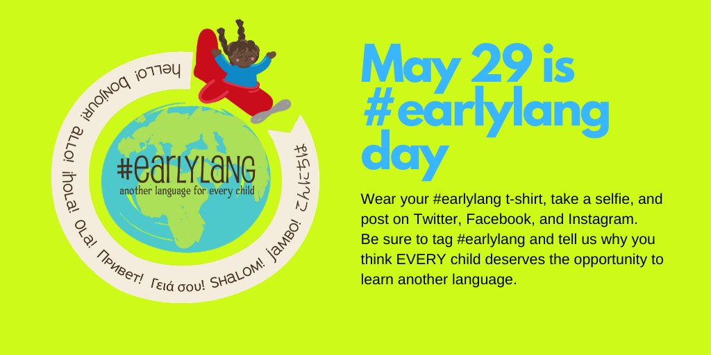 May 29 is #EarlyLang Day. Buy your shirt today to join us! teespring.com/stores/earlyla…

Thank you to Julie S of <a href="/MundodePepita/">Mundo de Pepita</a> for the gorgeous design!