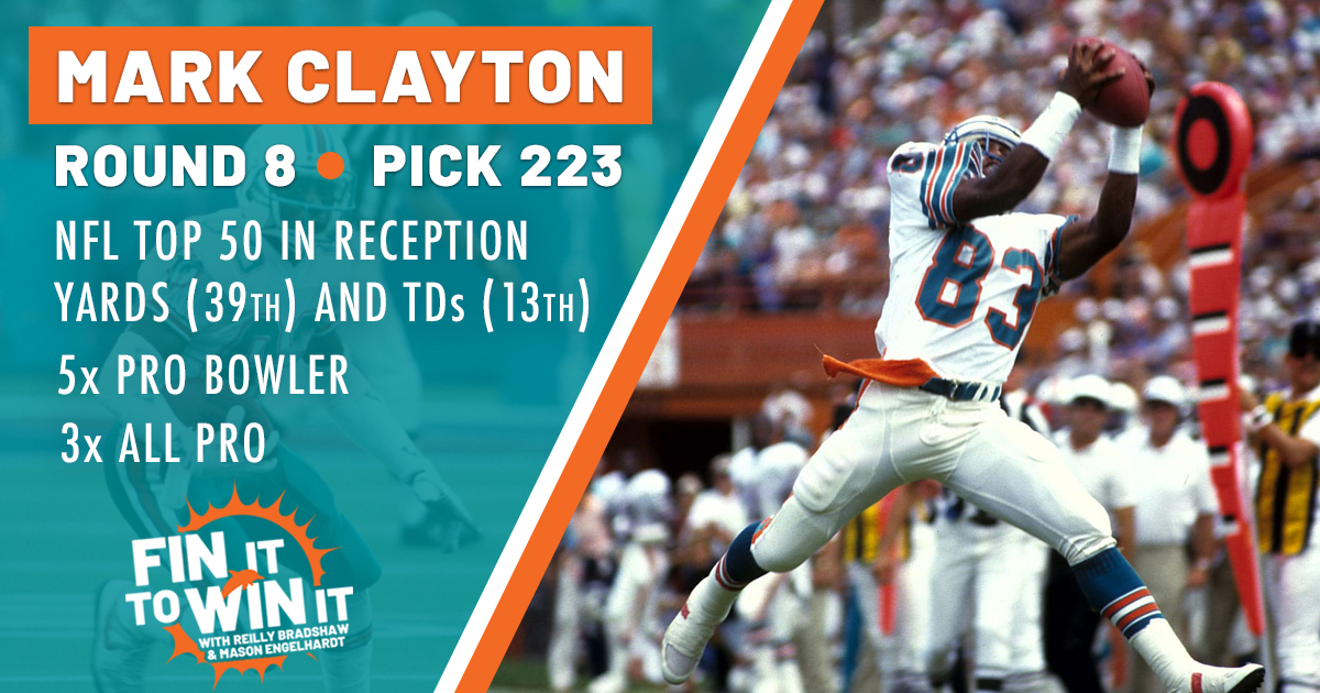 Fin It To Win It - A Miami Dolphins Pod (@finittowinit) on Twitter photo Seriously, how is this man not in the Hall of Fame?
Mark Clayton (<a href="/hands83/">Mark G Clayton</a>) makes our list of the top five (value) draft picks in #MiamiDolphins history. #Dolphins
Check out our full top five here ⬇️
Apple Podcast: bit.ly/draftvaluedolp…
Spotify: bit.ly/draftvaluedolp… Seriously, how is this man not in the Hall of Fame?
Mark Clayton (<a href="/hands83/">Mark G Clayton</a>) makes our list of the top five (value) draft picks in #MiamiDolphins history. #Dolphins
Check out our full top five here ⬇️
Apple Podcast: bit.ly/draftvaluedolp…
Spotify: bit.ly/draftvaluedolp…
