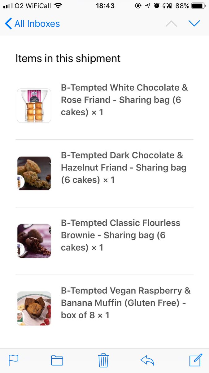 EllieRoberts25's tweet photo. So excited for all of this gluten free yumminess to arrive 🤤 @BTemptedCakes #glutenfree https://t.co/LTpJHNMYJA